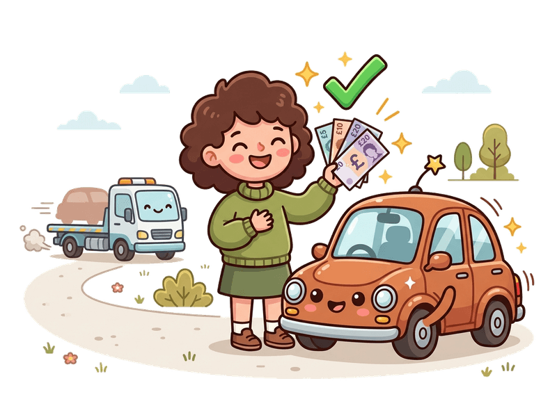 Step 4: Get Paid — Bank transfer on collection in Coulsdon. No waiting, no chasing. The money is yours before we drive away with your old car.